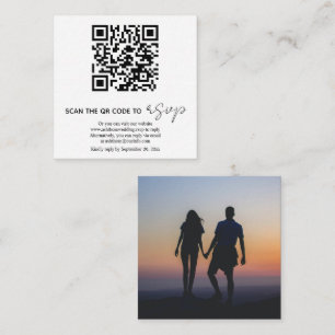 QR code calligraphy RSVP photo wedding Enclosure Card