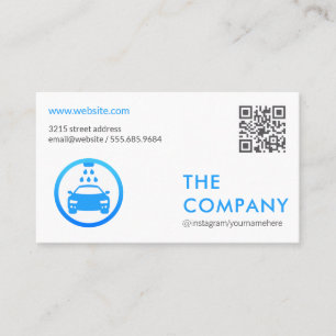 QR Code Car Wash Logo Business Card