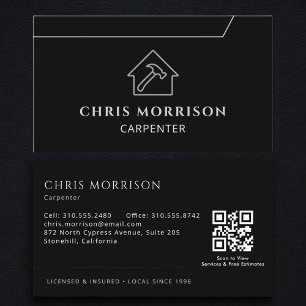 QR Code Carpentry Carpenter  Business Card