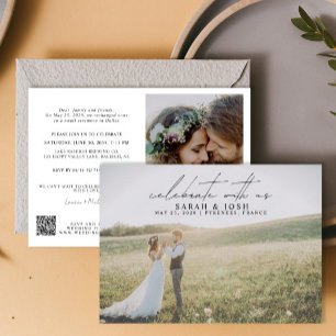 QR Code Celebrate With Us 2 Photo Wedding Announcement