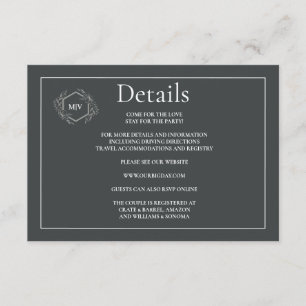 QR Code Charcoal Grey Enclosure Card Details