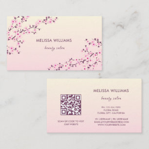 QR Code   Cherry Blossom Pink Business Card