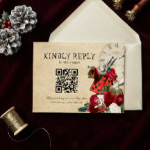 QR Code Christmas Alice in Wonderland Wedding