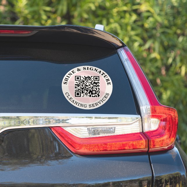 QR Code Cleaning Service Business Car Vinyl Decal (Car Side)