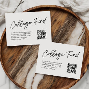QR Code Collage Fund Minimalist Graduation Enclosure Card