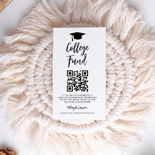 QR Code College Fund Graduation Party Graduate Enclosure Card