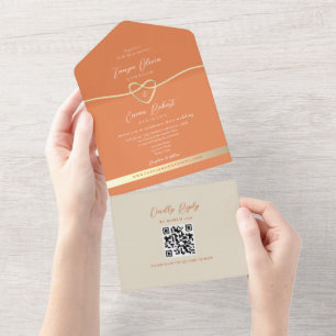 QR Code Colourful Modern Wedding All In One Invitation