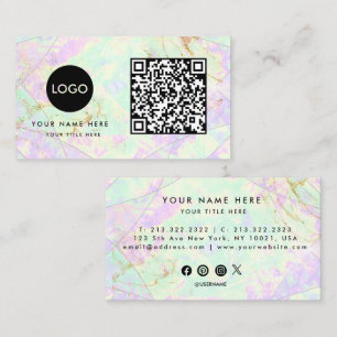 QR Code Colours Gemstone Opal Texture Business Car Card