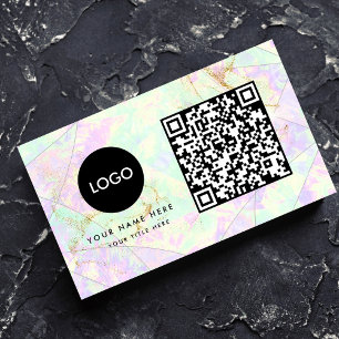 QR Code Colours Gemstone Opal Texture Business Car Card