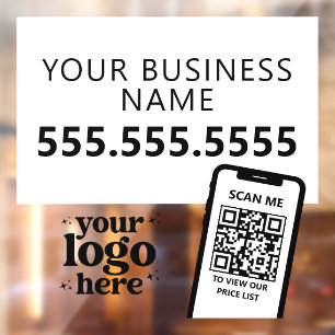 QR Code Company Logo Modern Minimalist Black White