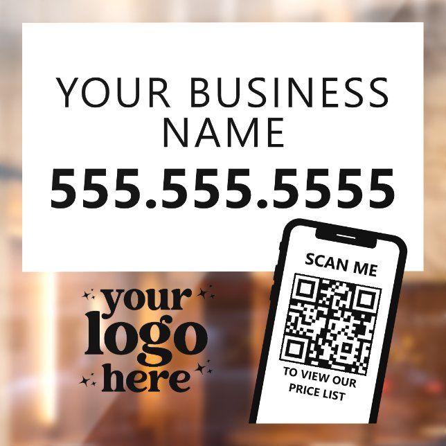 QR Code Company Logo Modern Minimalist Black White (Sheet 2)
