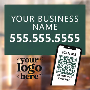 QR Code Company Logo Modern Minimalist Dark Green