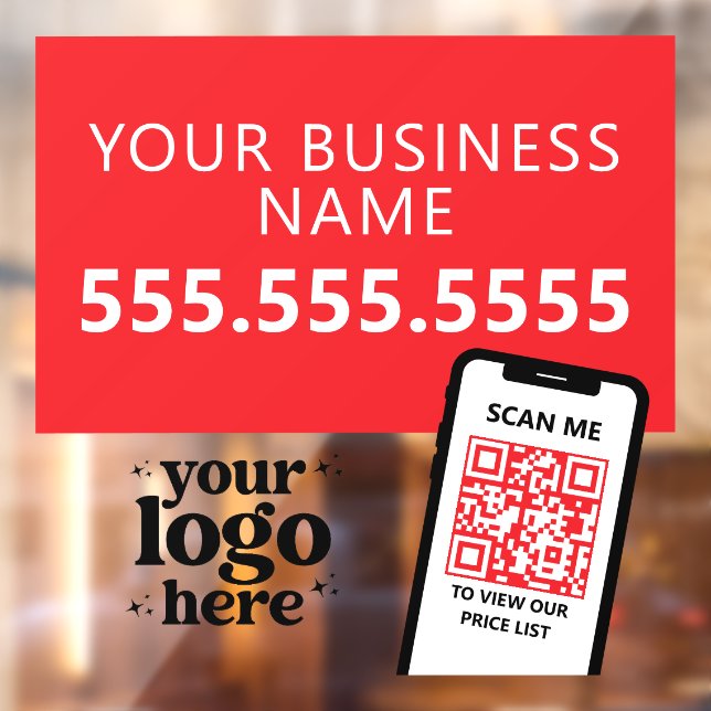 QR Code Company Logo Modern Minimalist Red Vinyl (Sheet 2)