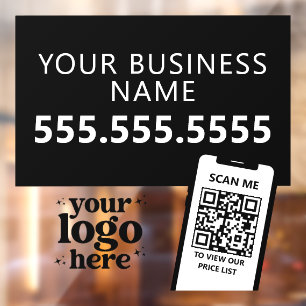 QR Code Company Logo Modern Minimalist Red Vinyl