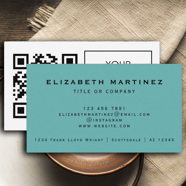 QR Code Company Logo Professional Front and Back Business Card (Creator Uploaded)