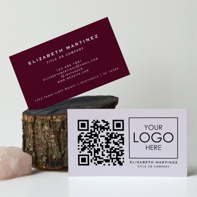 QR Code Company Logo Professional Front and Back Business Card (Creator Uploaded)