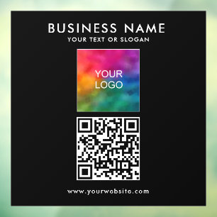 QR Code Company Logo Text Square Simple Template