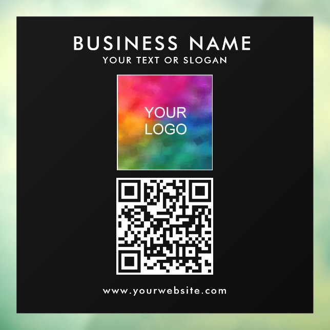 QR Code Company Logo Text Square Simple Template (Sheet 3)