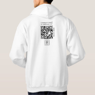 QR Code Company Logo White Staff T-Shirt Hoodie