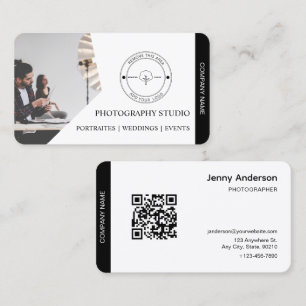 QR code Company Name & Logo Photographer  Business Card