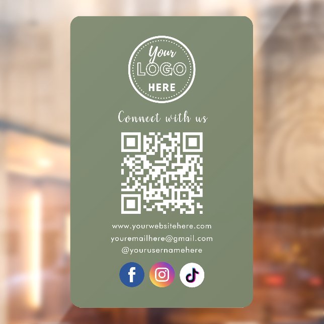 QR Code Connect With Us Social Media Sage Green (Sheet 2)