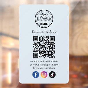 QR Code Connect With Us Social Media Soft Navy