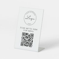 QR Code Contactless Menu Logo White Minimalist