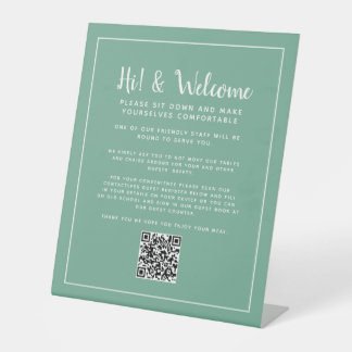 QR code contactless register Pedestal Sign
