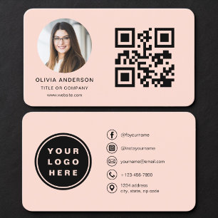 QR Code Coral Photo Business Card