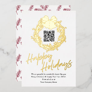 QR code corporate business happy holiday cards