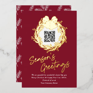 QR code corporate business seasons greeting Foil H