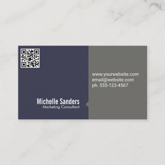 QR Code | Corporate Simple Business Card (Front)