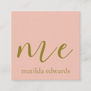QR Code Cosmetics Elegant Modern Unique Pink Square Business Card