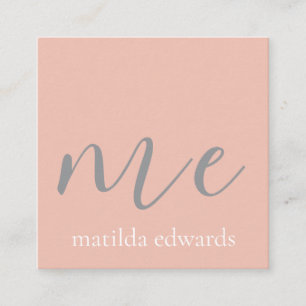QR Code Cosmetics Modern Unique Pink Square Business Card