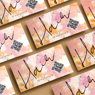QR Code Cosmetologist Abstract Business Card