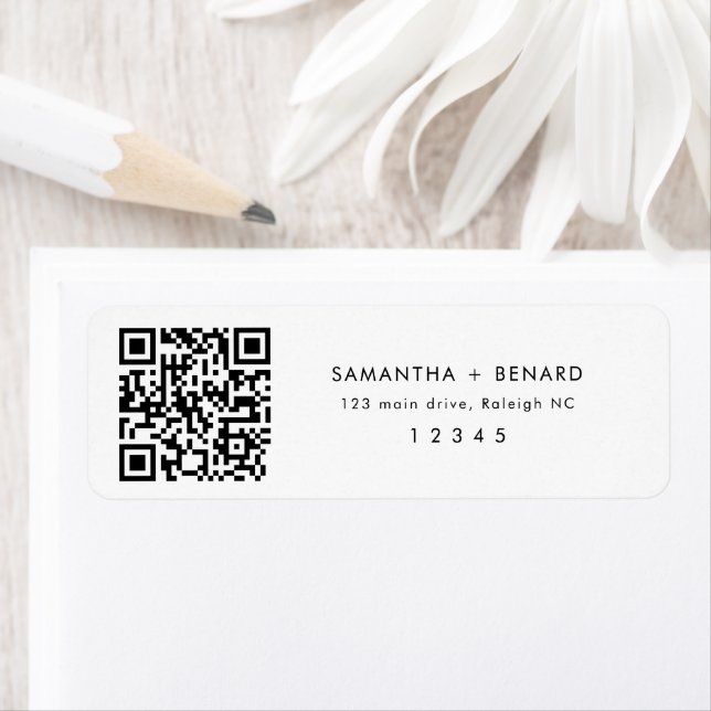 QR Code  Couple Names Wedding Return Address (Insitu)