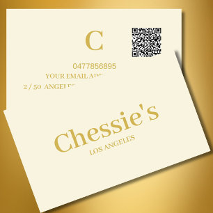  QR Code Cream Simple Minimal Professional   Business Card