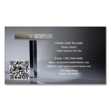 QR Code Cross Priest Business Card Magnet