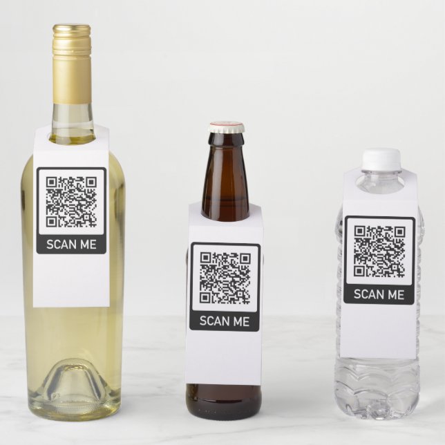 QR Code Custom Bottle Hanger Tags (In Situ)