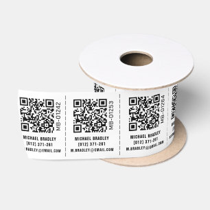 QR Code Custom Business Garment Clothing Labels Satin Ribbon