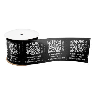 QR Code Custom Business Garment Clothing Labels Satin Ribbon
