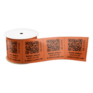 QR Code Custom Business Garment Clothing Labels Satin Ribbon
