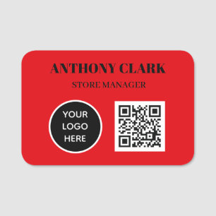 QR Code Custom Logo Employee Magnetic Company Name Tag