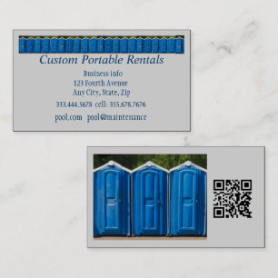 QR Code, Custom Portable Toilet Rentals Business Card