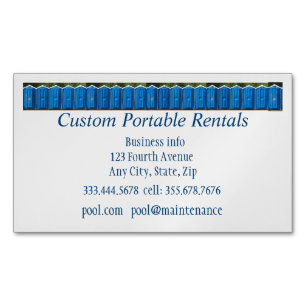 QR Code, Custom Portable Toilet Rentals Magnetic Business Card