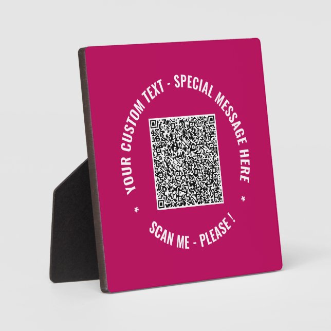 QR Code Custom Text and Colours Your Plaque Gift (Front)