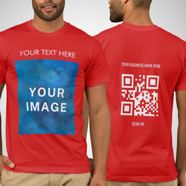 QR Code Custom Text and Image Promotional T-Shirt (Creator Uploaded)