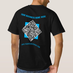 QR Code Custom Text Business T-Shirt Choose Colour