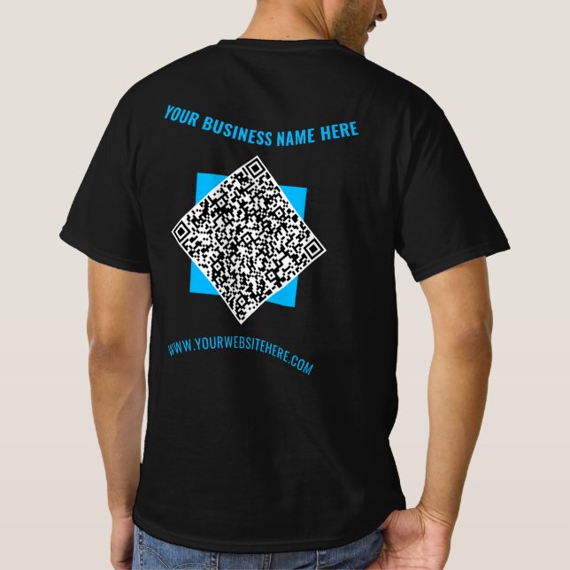 QR Code Custom Text Business T-Shirt Choose Colour (Back)