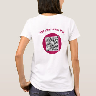 QR Code Custom Text Business T-Shirt Custom Colour